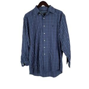 Ralph Lauren Shirt Men's Yarmouth Long Sleeve Size 16 32-33 Navy Plaid